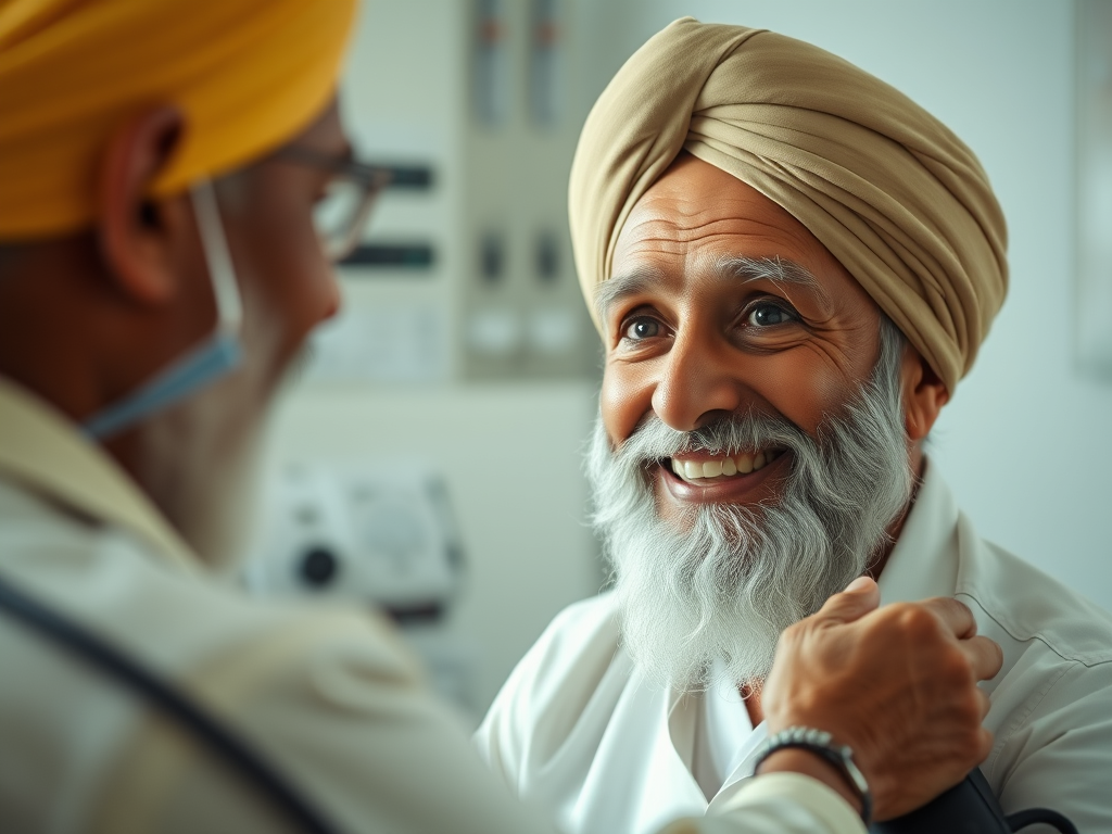 older man having his blood pressure taken